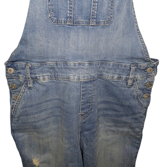 Torrid Denim Overall Cropped Relaxed Distressed Stretch Everyday Jeans Size 14 - Picture 4 of 14